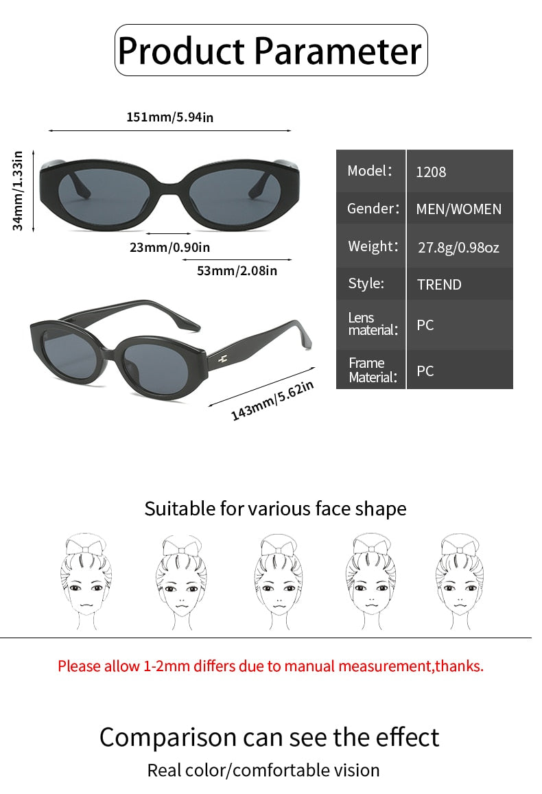 Unisex Designer Fashion Retro Vintage Oval Gradient Eyewear Sunglasses - Unisex Sunglasses - DYAVOR®