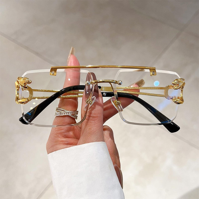 Unisex Vintage UV400 Double Bridge Gradient Rimless Square Sunglasses - Unisex Sunglasses - DYAVOR®