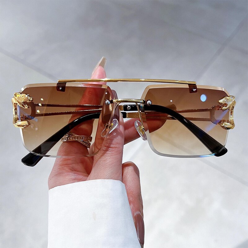 Unisex Vintage UV400 Double Bridge Gradient Rimless Square Sunglasses - Unisex Sunglasses - DYAVOR®