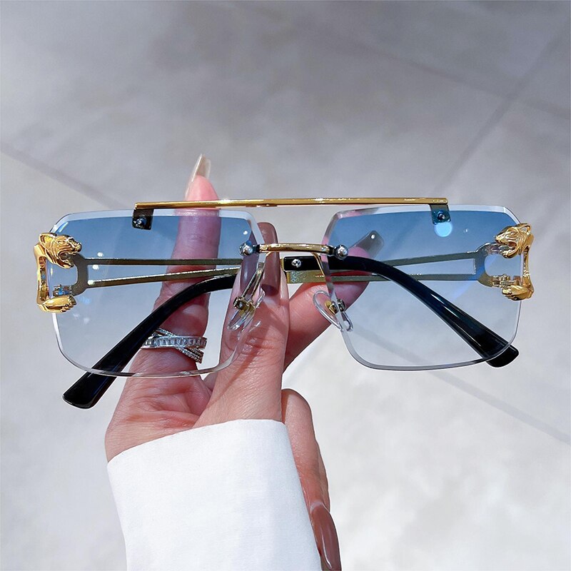 Unisex Vintage UV400 Double Bridge Gradient Rimless Square Sunglasses - Unisex Sunglasses - DYAVOR®