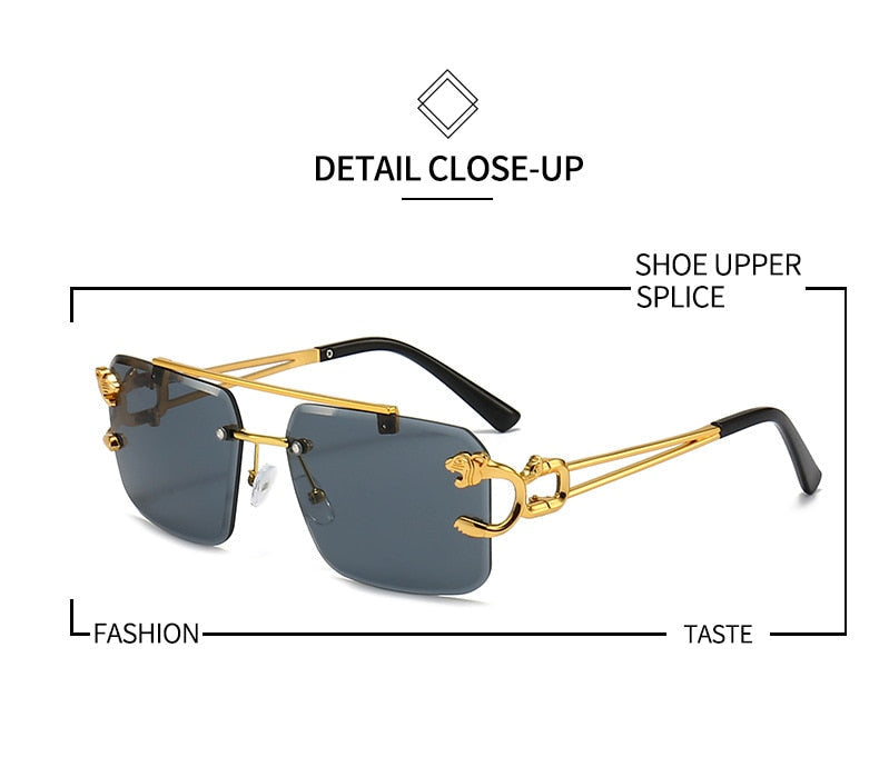 Unisex Vintage UV400 Double Bridge Gradient Rimless Square Sunglasses - Unisex Sunglasses - DYAVOR®