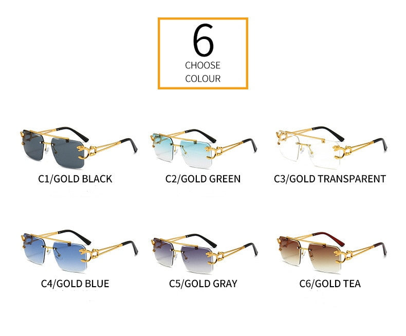 Unisex Vintage UV400 Double Bridge Gradient Rimless Square Sunglasses - Unisex Sunglasses - DYAVOR®