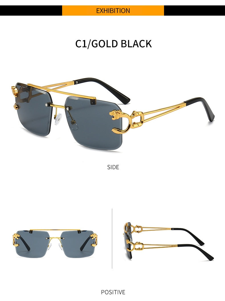 Unisex Vintage UV400 Double Bridge Gradient Rimless Square Sunglasses - Unisex Sunglasses - DYAVOR®