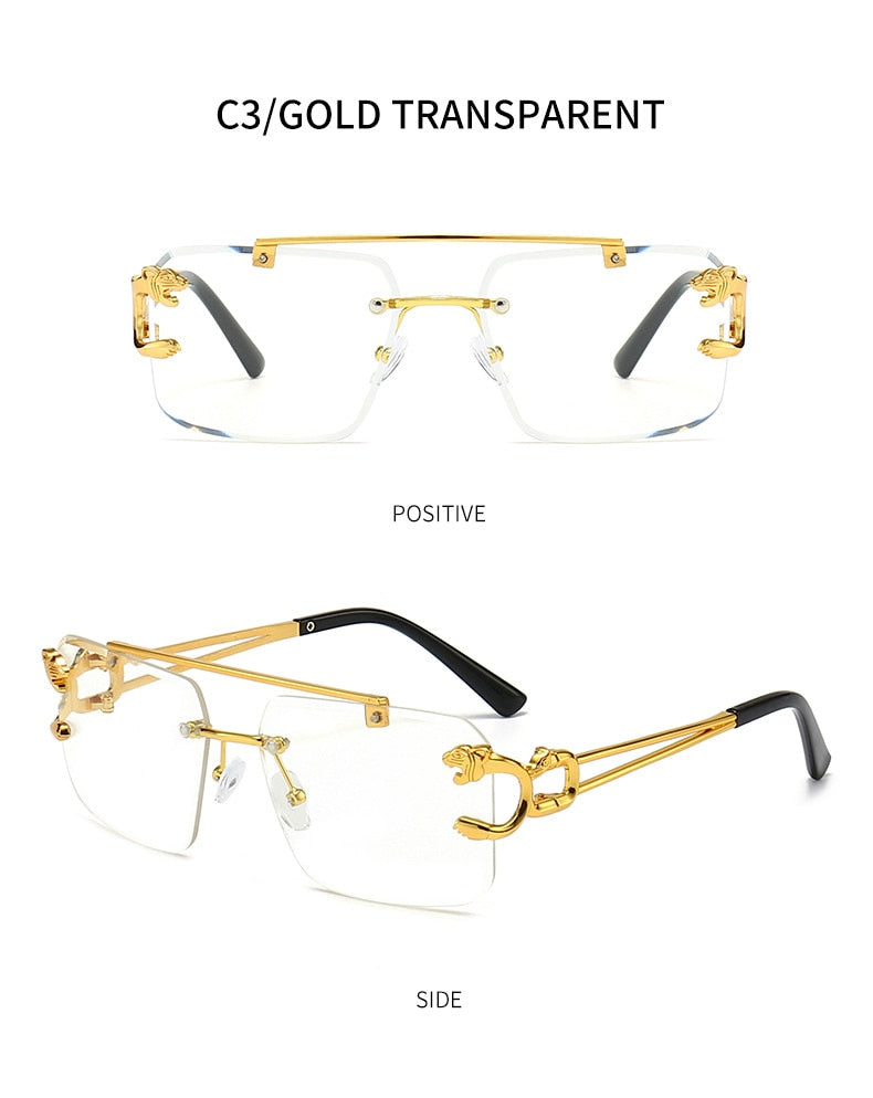 Unisex Vintage UV400 Double Bridge Gradient Rimless Square Sunglasses - Unisex Sunglasses - DYAVOR®