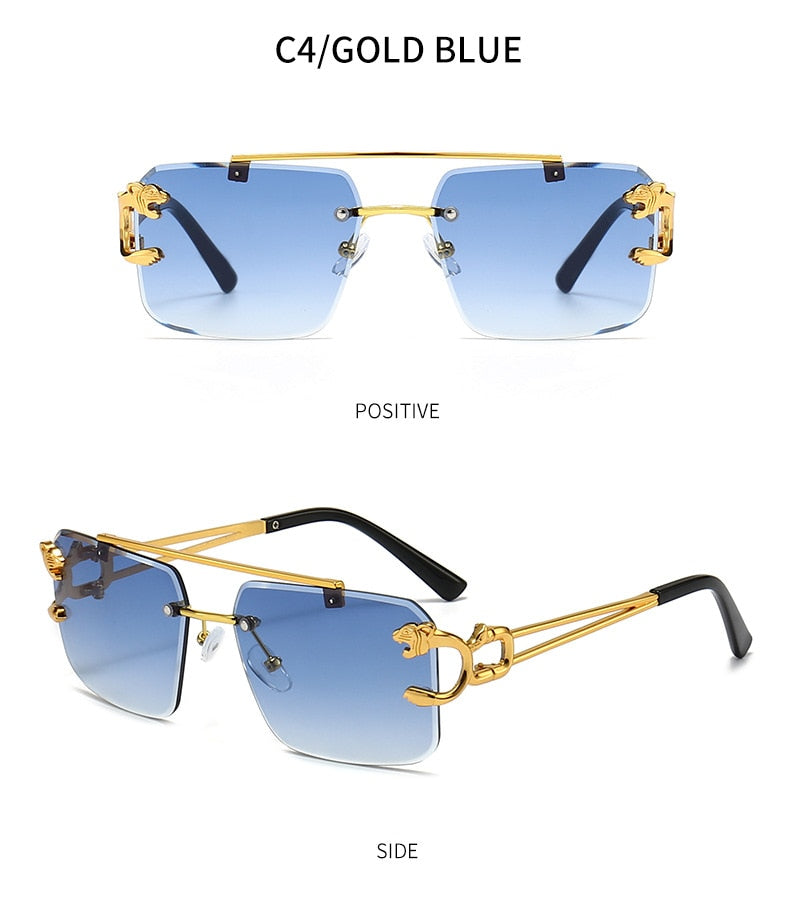Unisex Vintage UV400 Double Bridge Gradient Rimless Square Sunglasses - Unisex Sunglasses - DYAVOR®