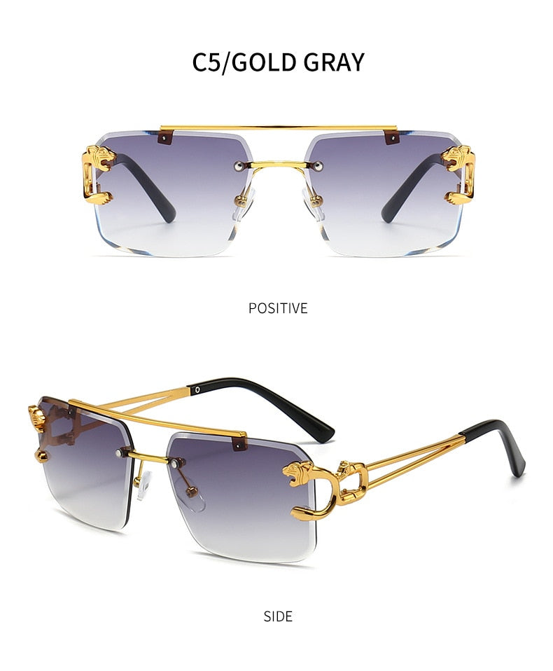 Unisex Vintage UV400 Double Bridge Gradient Rimless Square Sunglasses - Unisex Sunglasses - DYAVOR®