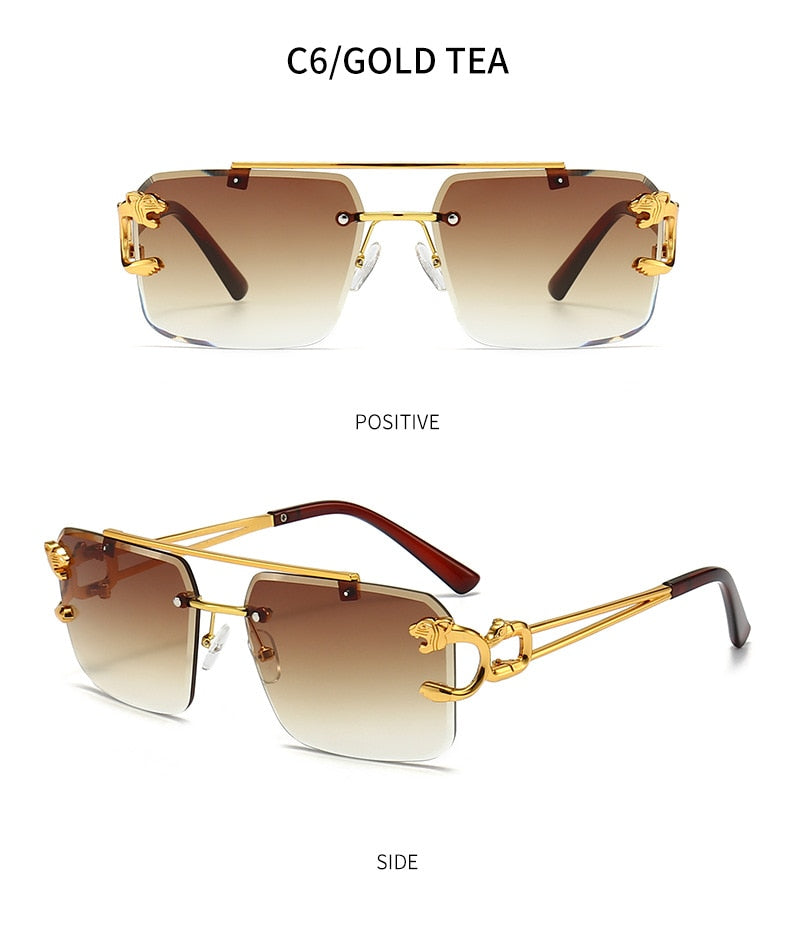 Unisex Vintage UV400 Double Bridge Gradient Rimless Square Sunglasses - Unisex Sunglasses - DYAVOR®