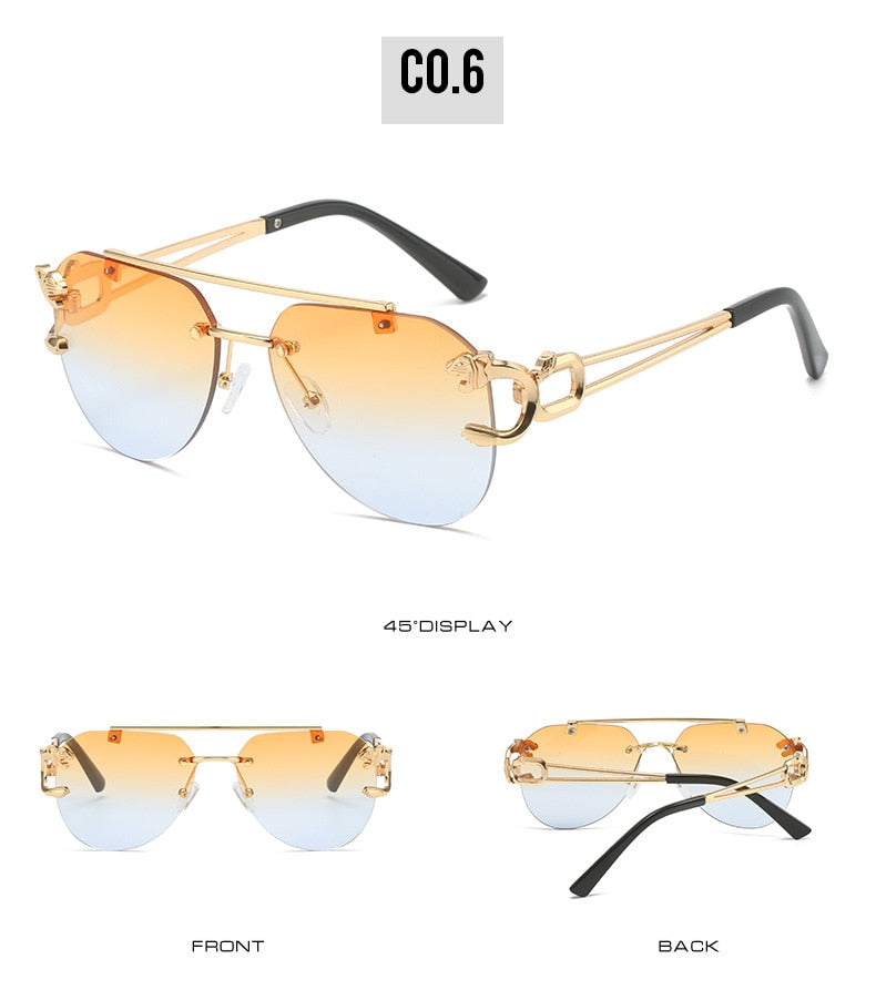 Unisex Vintage UV400 Double Bridge Gradient Rimless Partywear Sunglasses - Unisex Sunglasses - DYAVOR®