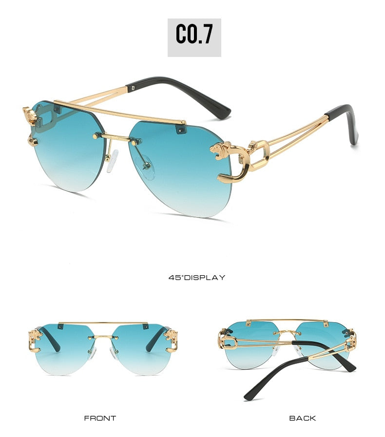 Unisex Vintage UV400 Double Bridge Gradient Rimless Partywear Sunglasses - Unisex Sunglasses - DYAVOR®