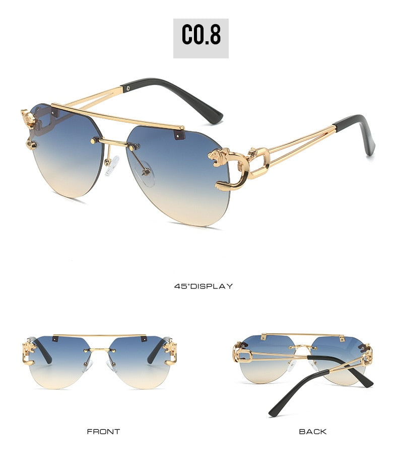 Unisex Vintage UV400 Double Bridge Gradient Rimless Partywear Sunglasses - Unisex Sunglasses - DYAVOR®