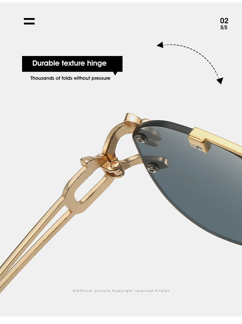 Unisex Vintage UV400 Double Bridge Gradient Rimless Partywear Sunglasses - Unisex Sunglasses - DYAVOR®