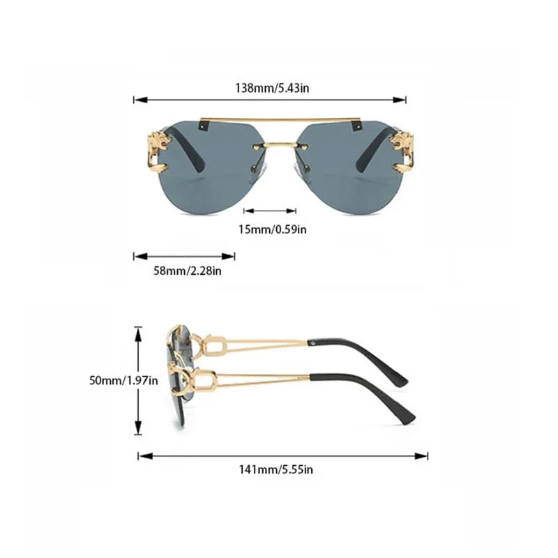 Unisex Vintage UV400 Double Bridge Gradient Rimless Partywear Sunglasses - Unisex Sunglasses - DYAVOR®