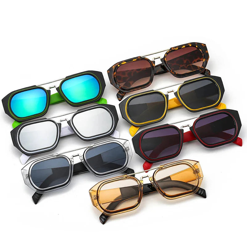 Vintage Steampunk Style Anti-UV Square Sunglasses for Men and Women - Unisex Sunglasses - DYAVOR®