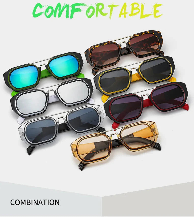 Vintage Steampunk Style Anti-UV Square Sunglasses for Men and Women - Unisex Sunglasses - DYAVOR®