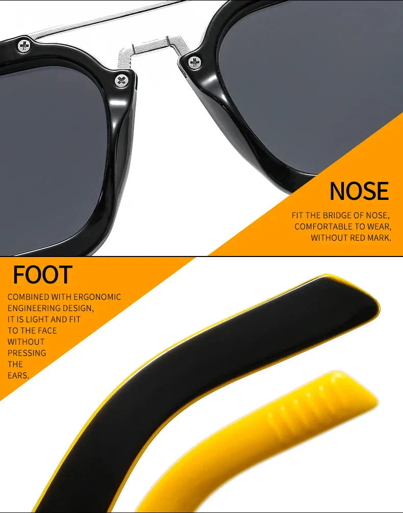 Vintage Steampunk Style Anti-UV Square Sunglasses for Men and Women - Unisex Sunglasses - DYAVOR®