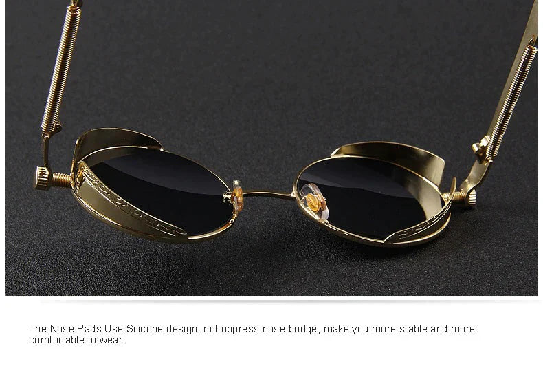 Vintage Steampunk Round Design Sunglasses for Women with UV400 Lenses - Women Sunglasses - DYAVOR®