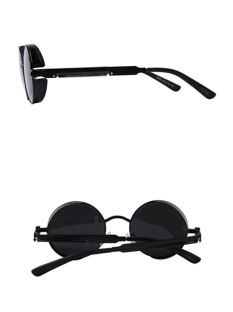 Vintage Steampunk Round Design Sunglasses for Women with UV400 Lenses