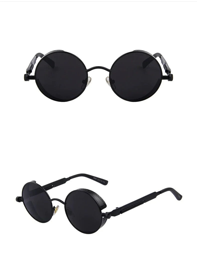 Vintage Steampunk Round Design Sunglasses for Women with UV400 Lenses