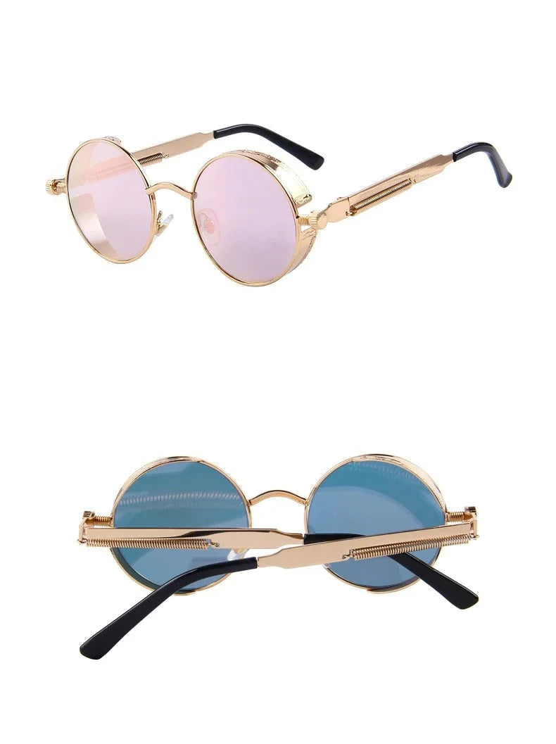 Vintage Steampunk Round Design Sunglasses for Women with UV400 Lenses - Women Sunglasses - DYAVOR®