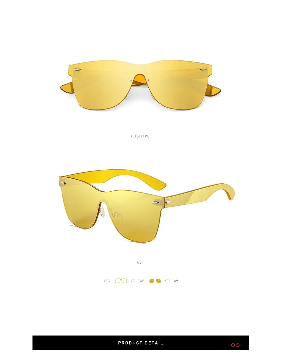 Vintage Style Men and Women Flat Lens Rimless Square Frame Oculos Sunglasses - Unisex Sunglasses - DYAVOR®