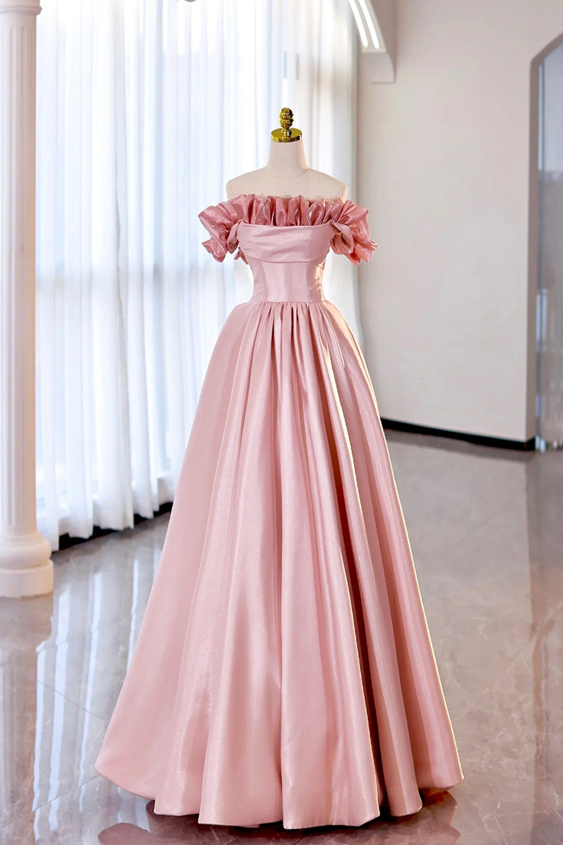 Milan | Burgundy Strapless Satin Long Prom Dress, A-Line Evening Party Dress - Prom Dress - DYAVOR®