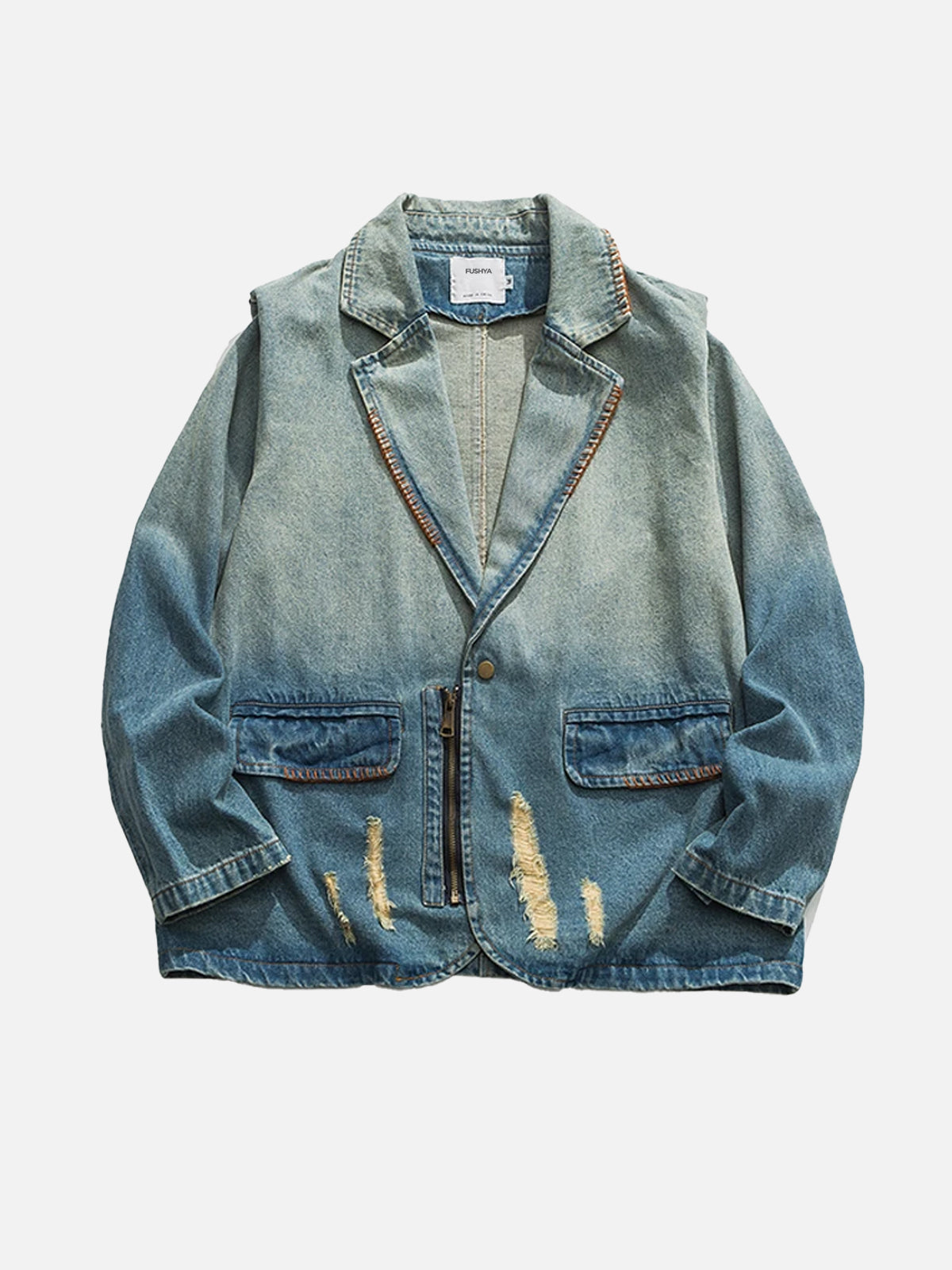 Jouje - Vintage denim jacket with fringes. - 07/112024 2 - DYAVOR®