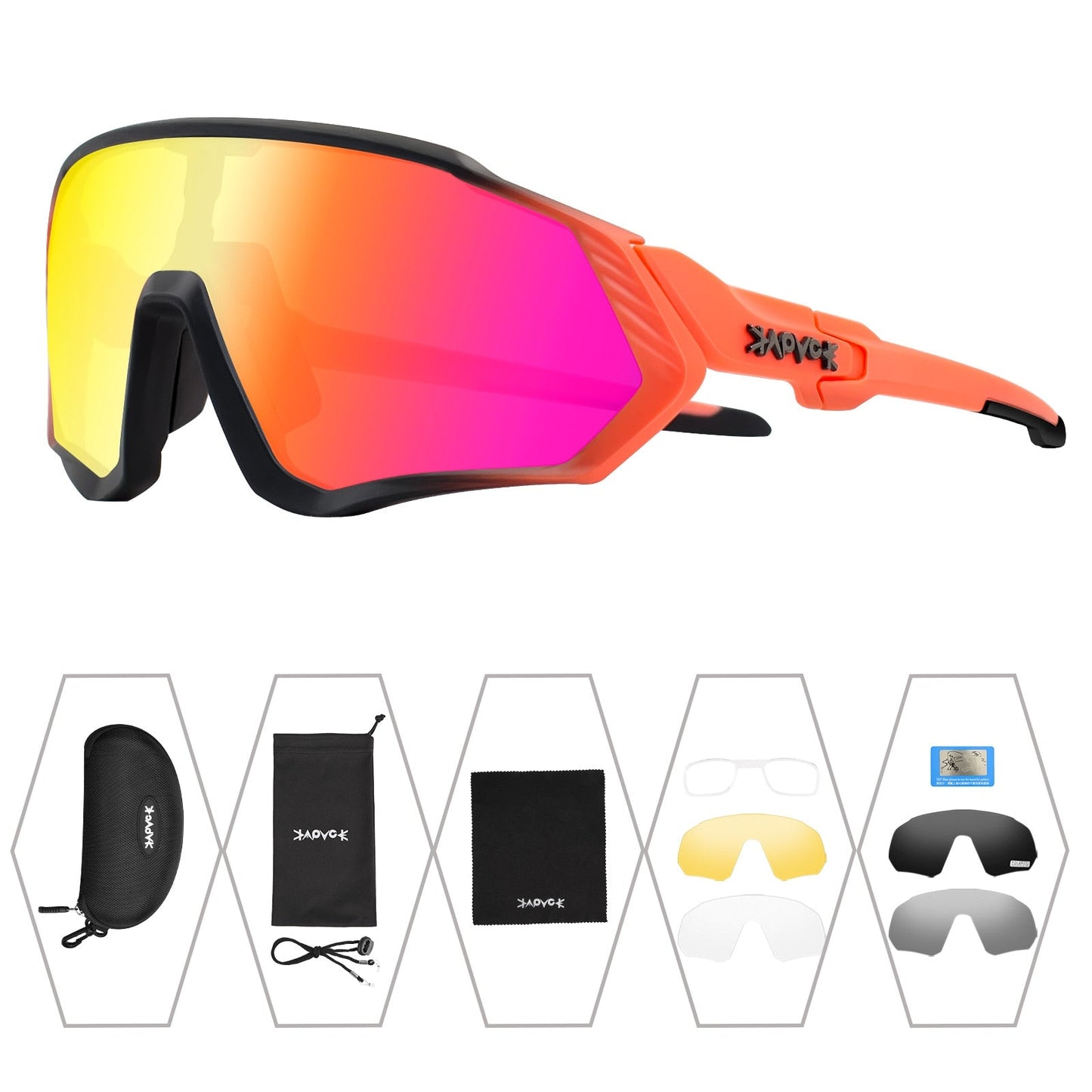 Unisex 5-Lens Polarized Mountain Road Bike Riding Cycling Sunglasses - Unisex Sunglasses - DYAVOR®