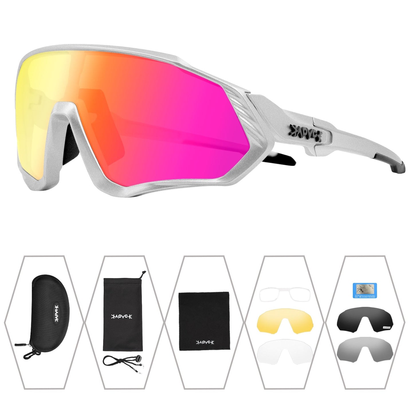 Unisex 5-Lens Polarized Mountain Road Bike Riding Cycling Sunglasses - Unisex Sunglasses - DYAVOR®