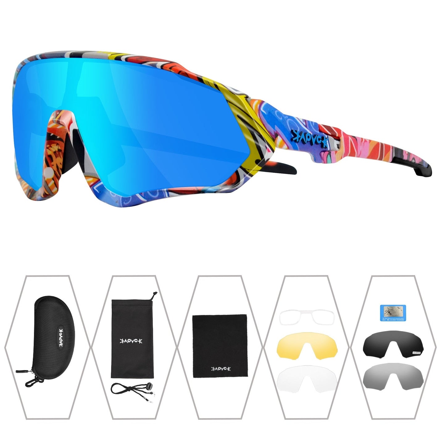 Unisex 5-Lens Polarized Mountain Road Bike Riding Cycling Sunglasses - Unisex Sunglasses - DYAVOR®