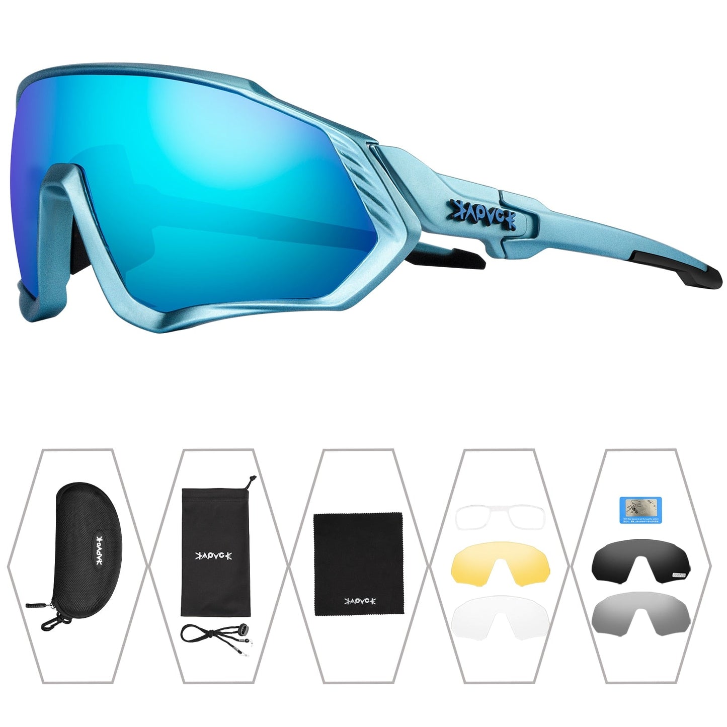 Unisex 5-Lens Polarized Mountain Road Bike Riding Cycling Sunglasses - Unisex Sunglasses - DYAVOR®