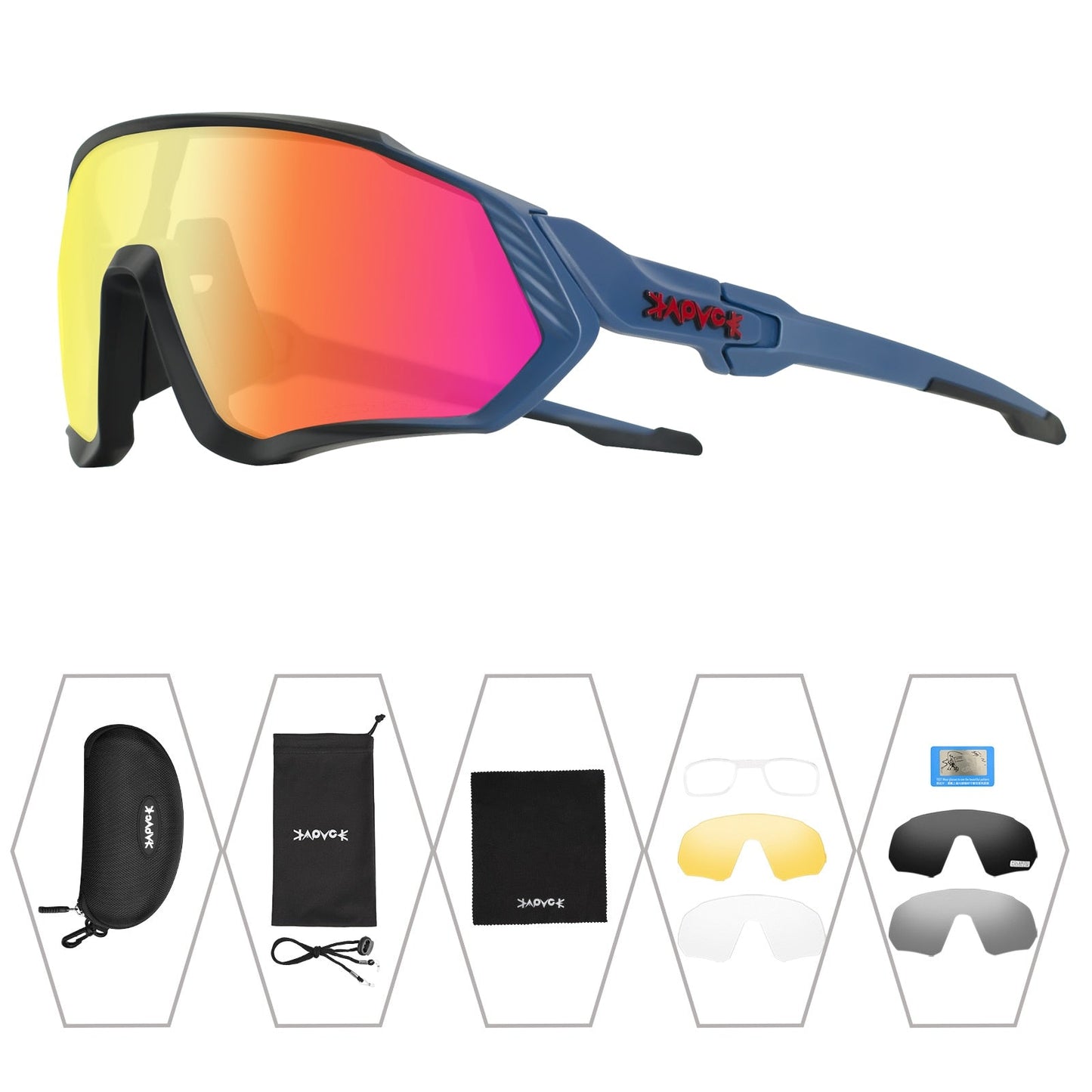 Unisex 5-Lens Polarized Mountain Road Bike Riding Cycling Sunglasses - Unisex Sunglasses - DYAVOR®