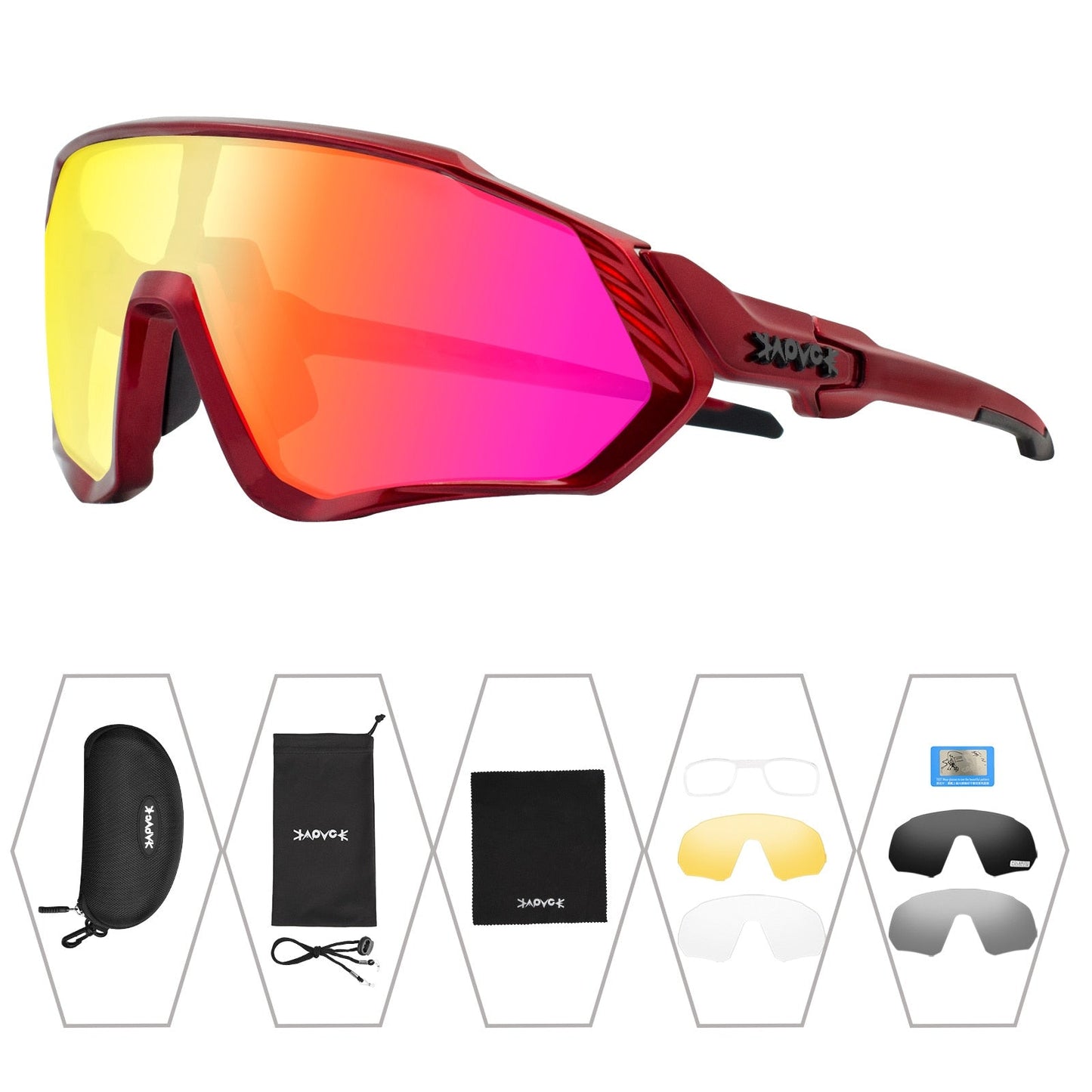 Unisex 5-Lens Polarized Mountain Road Bike Riding Cycling Sunglasses - Unisex Sunglasses - DYAVOR®