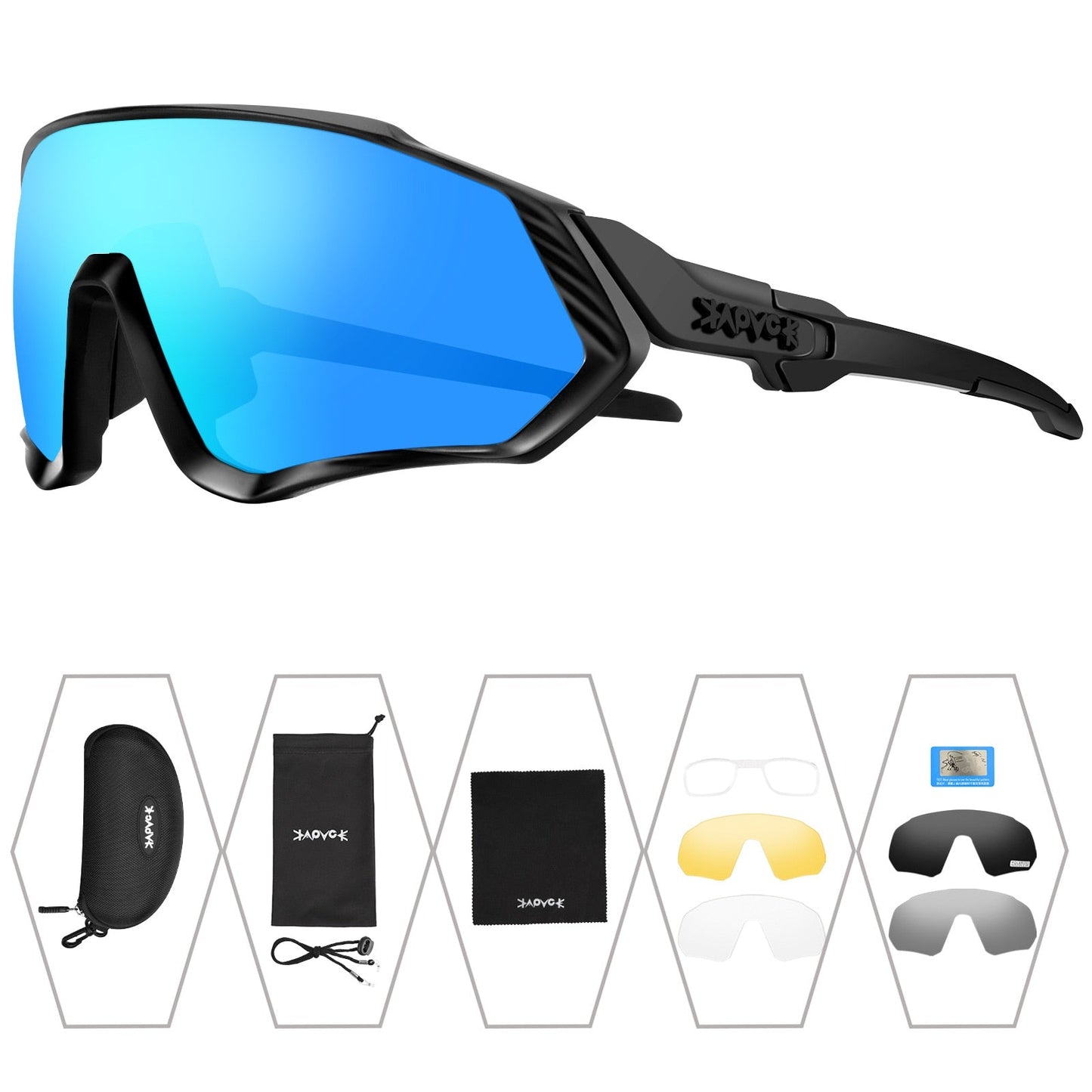 Unisex 5-Lens Polarized Mountain Road Bike Riding Cycling Sunglasses - Unisex Sunglasses - DYAVOR®