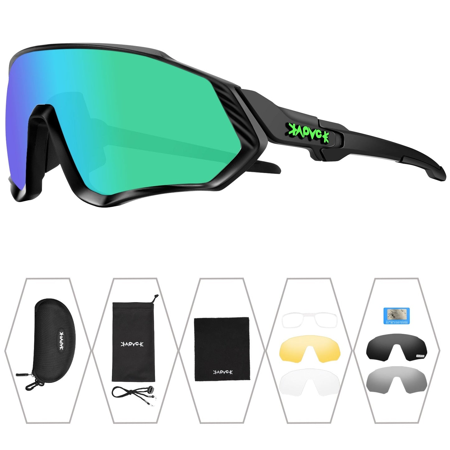 Unisex 5-Lens Polarized Mountain Road Bike Riding Cycling Sunglasses - Unisex Sunglasses - DYAVOR®
