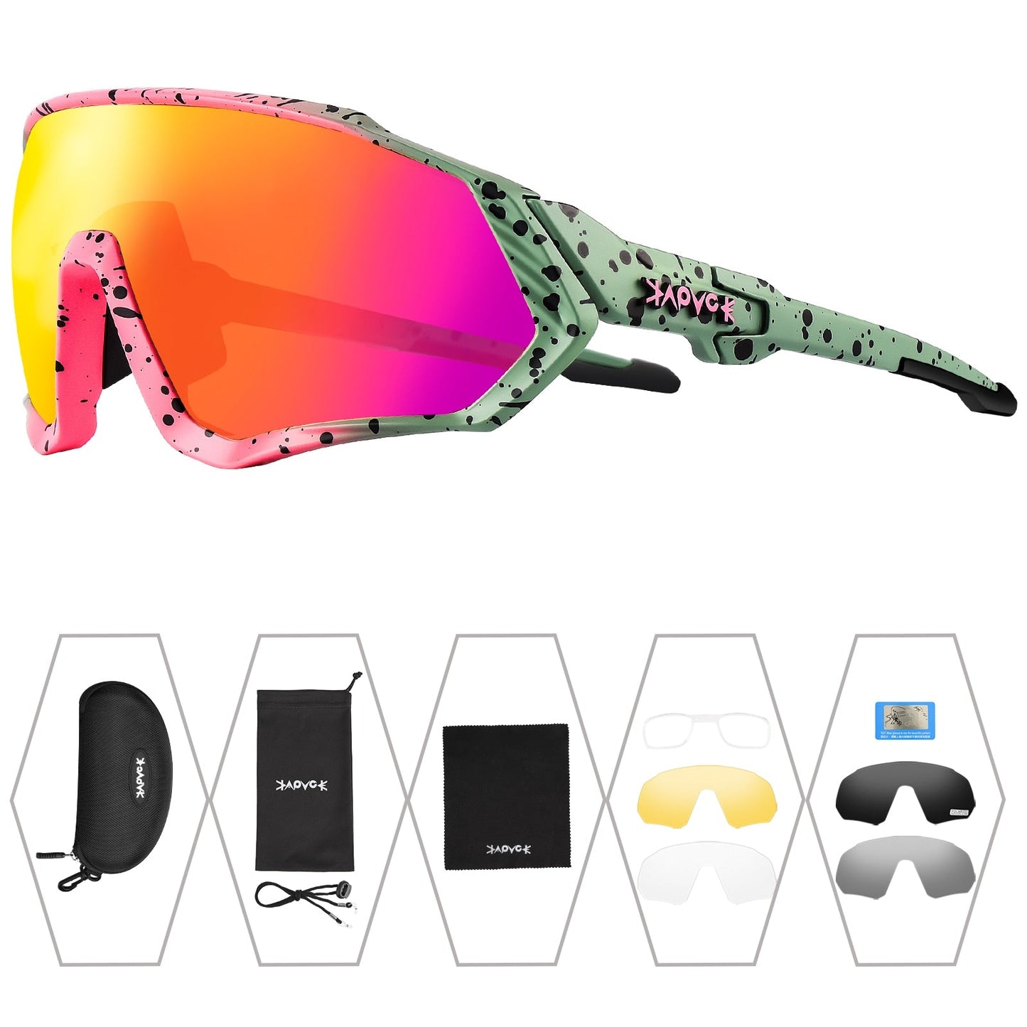Unisex 5-Lens Polarized Mountain Road Bike Riding Cycling Sunglasses - Unisex Sunglasses - DYAVOR®
