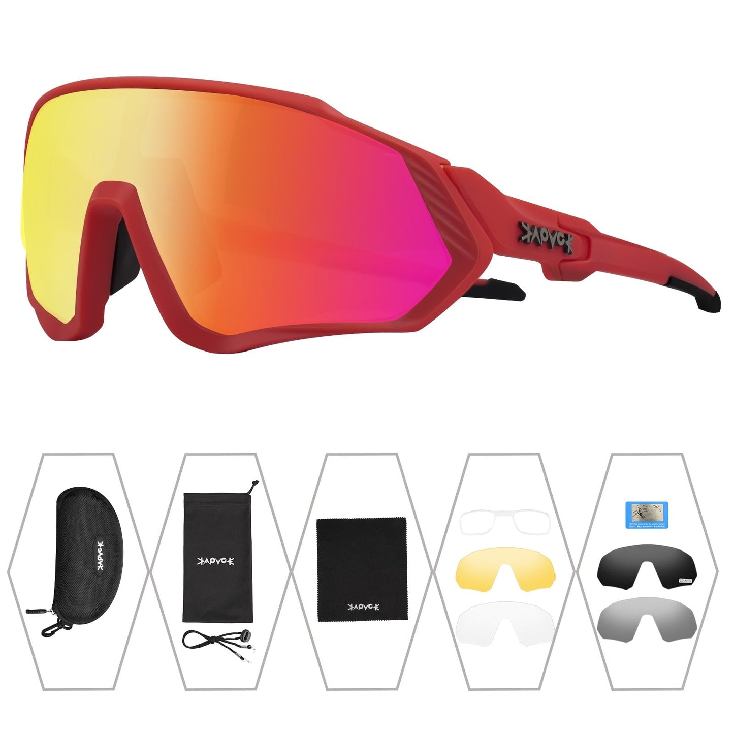 Unisex 5-Lens Polarized Mountain Road Bike Riding Cycling Sunglasses - Unisex Sunglasses - DYAVOR®