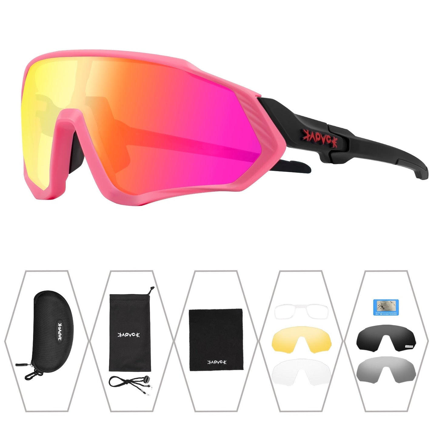Unisex 5-Lens Polarized Mountain Road Bike Riding Cycling Sunglasses - Unisex Sunglasses - DYAVOR®