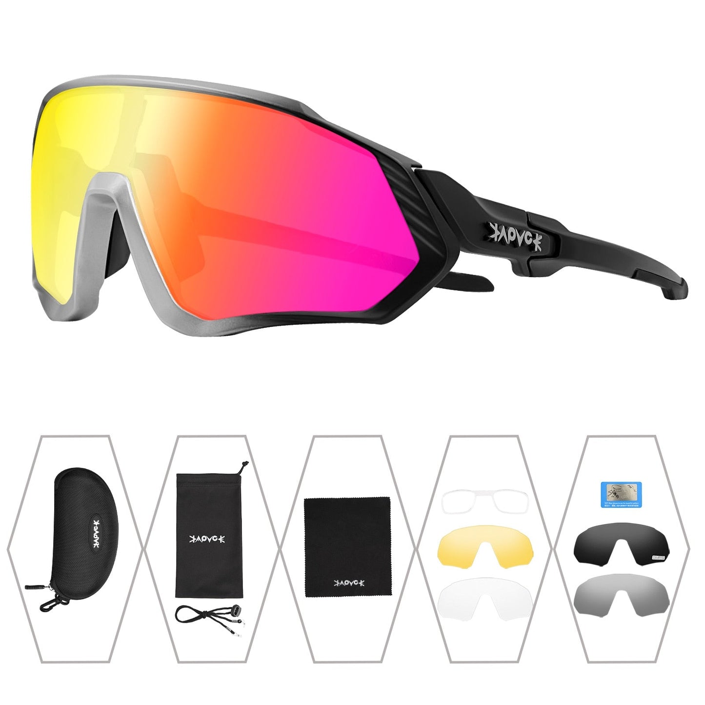 Unisex 5-Lens Polarized Mountain Road Bike Riding Cycling Sunglasses - Unisex Sunglasses - DYAVOR®