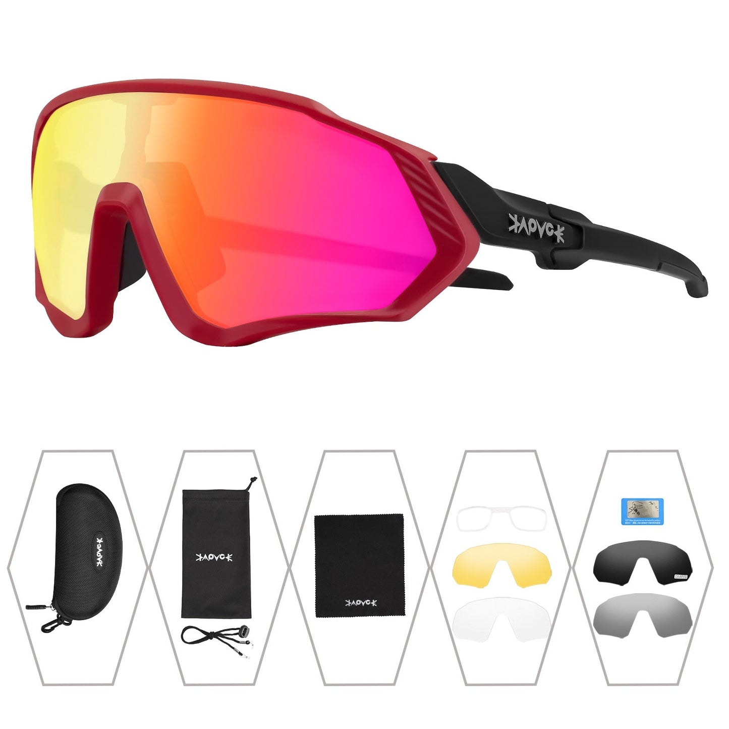 Unisex 5-Lens Polarized Mountain Road Bike Riding Cycling Sunglasses - Unisex Sunglasses - DYAVOR®