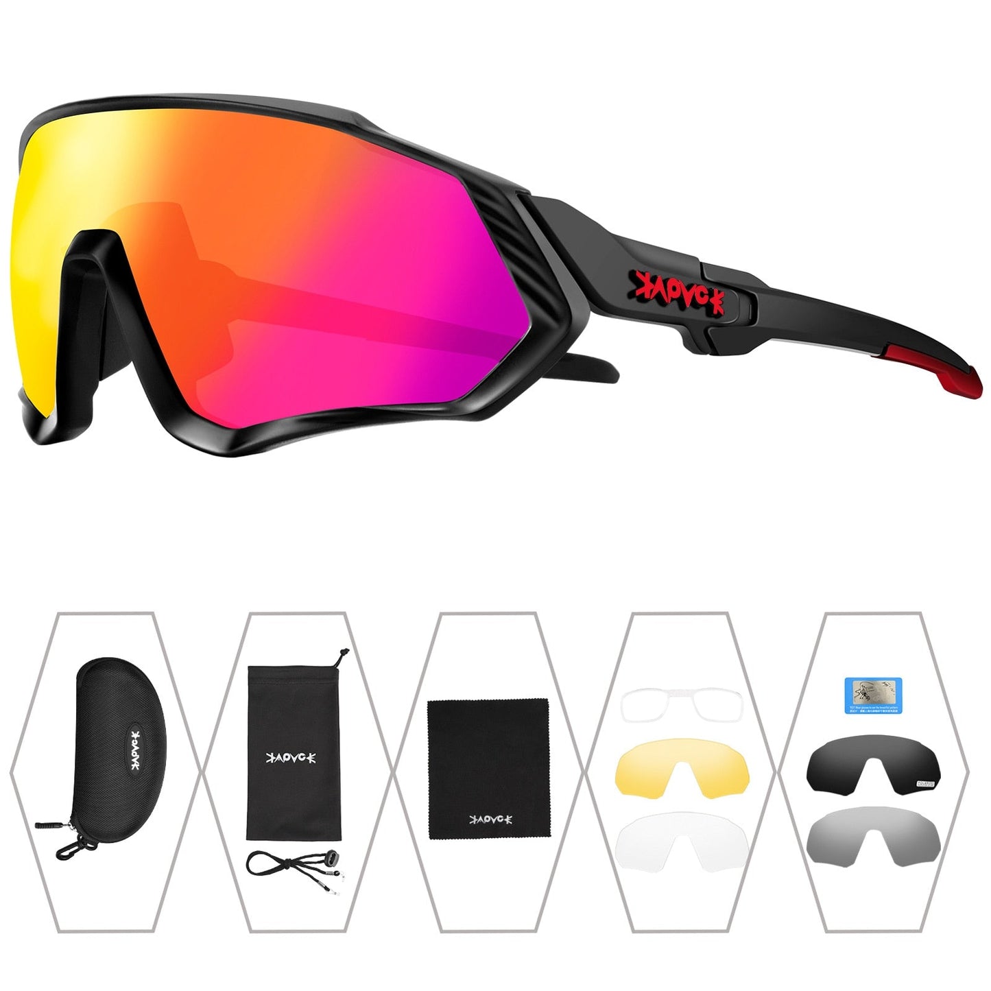 Unisex 5-Lens Polarized Mountain Road Bike Riding Cycling Sunglasses - Unisex Sunglasses - DYAVOR®