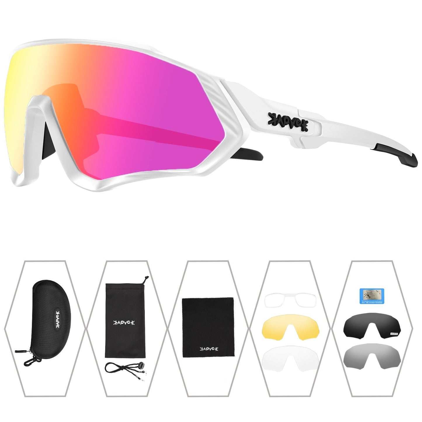 Unisex 5-Lens Polarized Mountain Road Bike Riding Cycling Sunglasses - Unisex Sunglasses - DYAVOR®