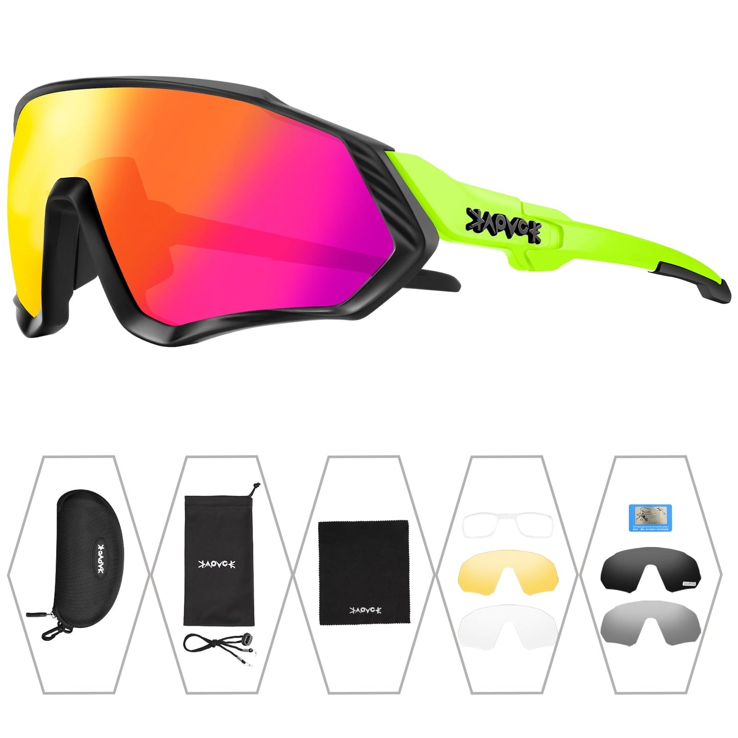 Unisex 5-Lens Polarized Mountain Road Bike Riding Cycling Sunglasses - Unisex Sunglasses - DYAVOR®