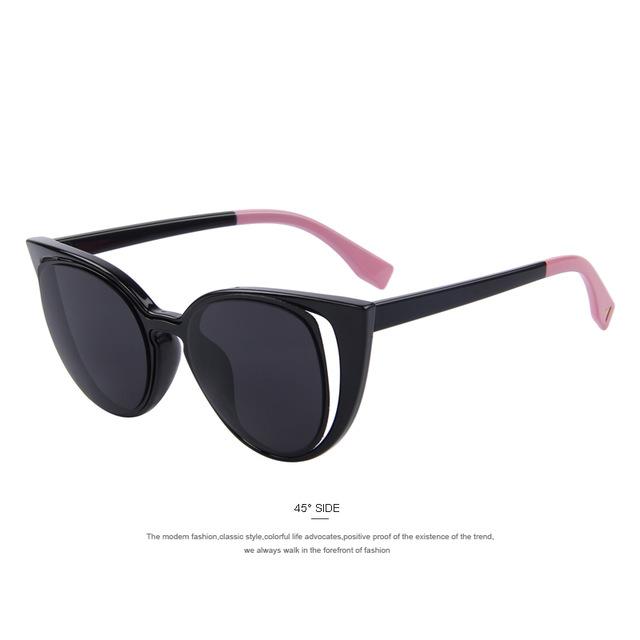 Women's Cat Eye Fashion Pierced Retro Sunglasses with Mirror Lens - Women Sunglasses - DYAVOR®