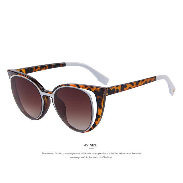Women's Cat Eye Fashion Pierced Retro Sunglasses with Mirror Lens - Women Sunglasses - DYAVOR®