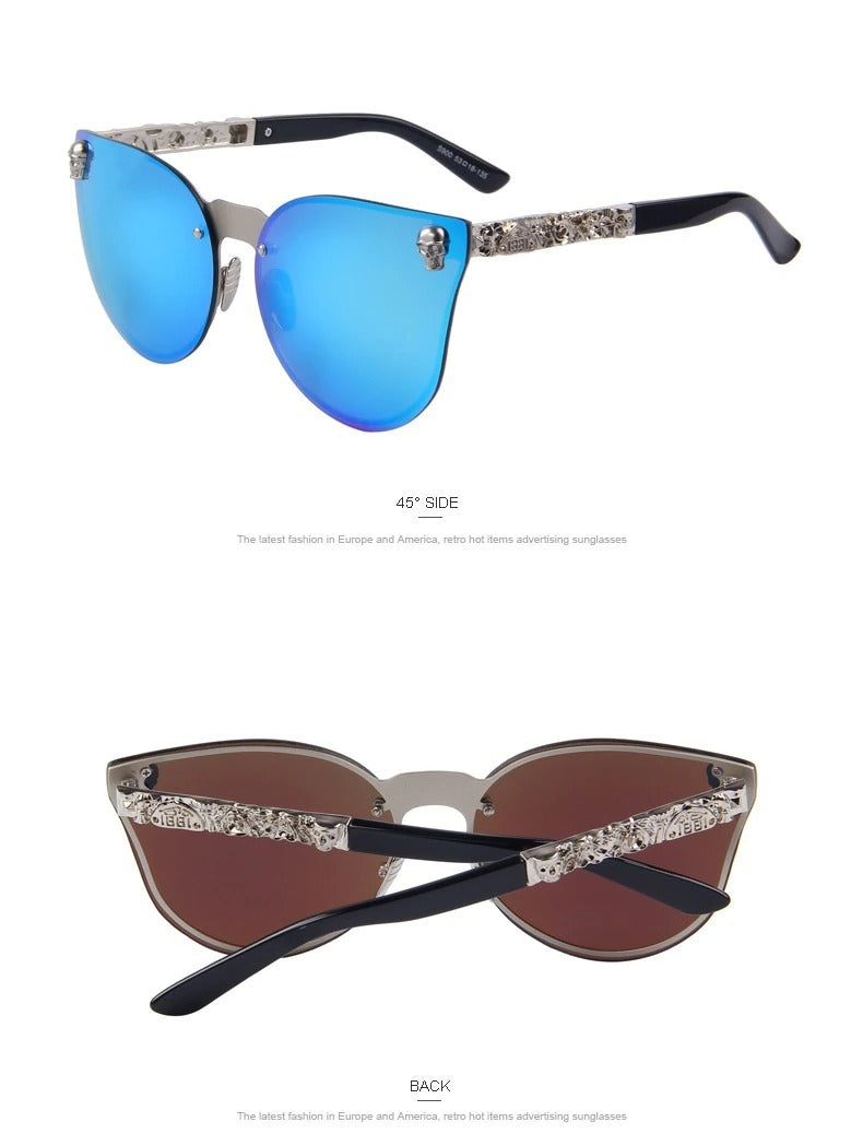 Women's Gothic Style Skull Frame Metal Sunglasses with UV400 Lenses - Women Sunglasses - DYAVOR®
