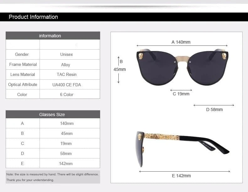 Women's Gothic Style Skull Frame Metal Sunglasses with UV400 Lenses - Women Sunglasses - DYAVOR®