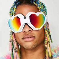 Women's Gradient UV400 Heart-Shaped One Piece Oversized Goggle Sunglasses - Women Sunglasses - DYAVOR®