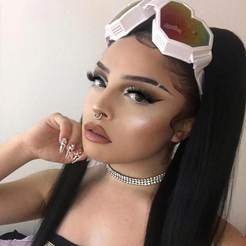 Women's Gradient UV400 Heart-Shaped One Piece Oversized Goggle Sunglasses - Women Sunglasses - DYAVOR®