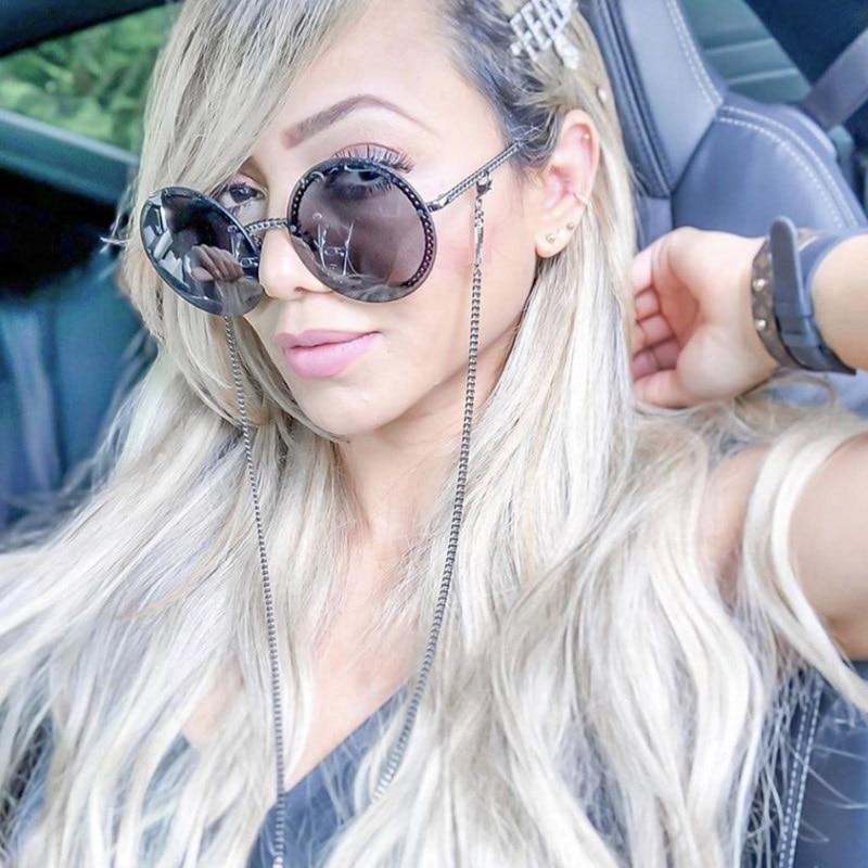 Women's Luxury Metal Chain Round Oversized Fashion Sunglasses - Women Sunglasses - DYAVOR®
