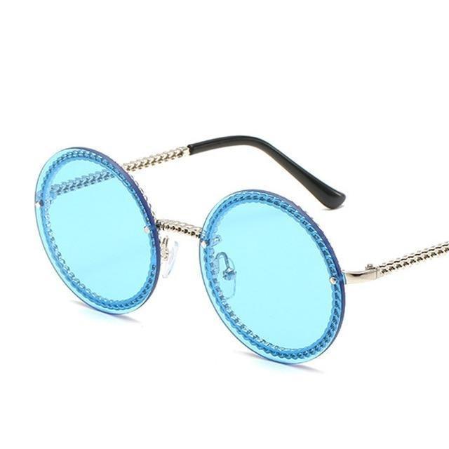 Women's Luxury Metal Chain Round Oversized Fashion Sunglasses - Women Sunglasses - DYAVOR®